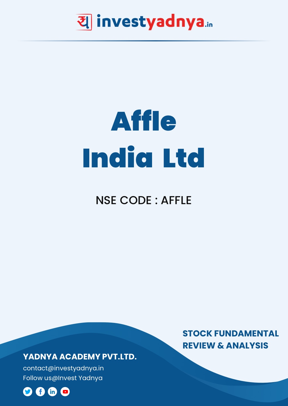 Learn in details about Affle India Limited in this eBook from Investyadna. Find information about the the Company profile, Corporate governance, Financial information etc. ✔Detailed Company Analysis ✔Latest Reviews.	